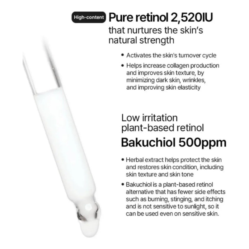 Retinol & Bakuchiol Anti-aging Serum For Wrinkles, Pores,