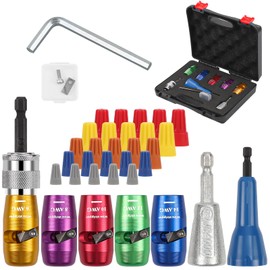 Wire Stripper for Drill, Wire Stripping and Twisting Tool for AWG 14-12-10-8-6 Gauge, Wire Twister Tool for Drill, 8 in 1 Quickly Drill Wire Stripping Professional Electrician Tools Set