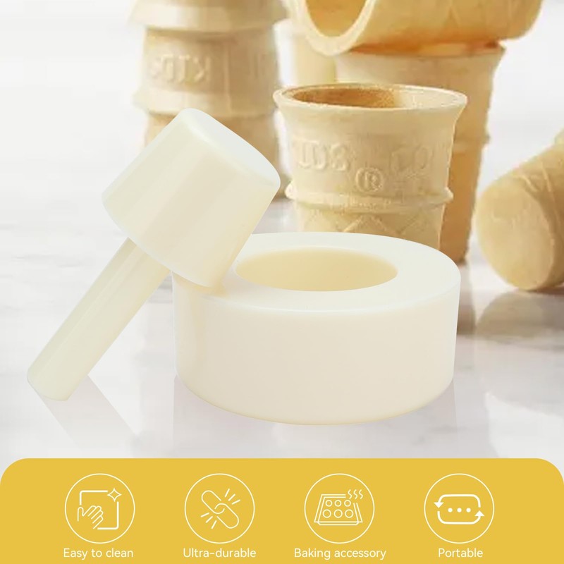 2PCS Waffle Cone Shaper, Cone Ice Cream Maker Cone Roller