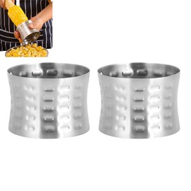 Corn Stripper Cutter, 2Pcs 304 Stainless Steel Corn Peeler, Labor Saving Round Corn Cob Stripper for Home Kitchen, Rotating Corn Cob Stripper Tool