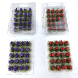 Haivvood 2 Colours 40 pcs Realistic Flower Cluster Grass Tufts Miniature Flower Diorama Diorama mats tuft Static for Crafts Models Train Modeling Stuff Foliage mat Scenery