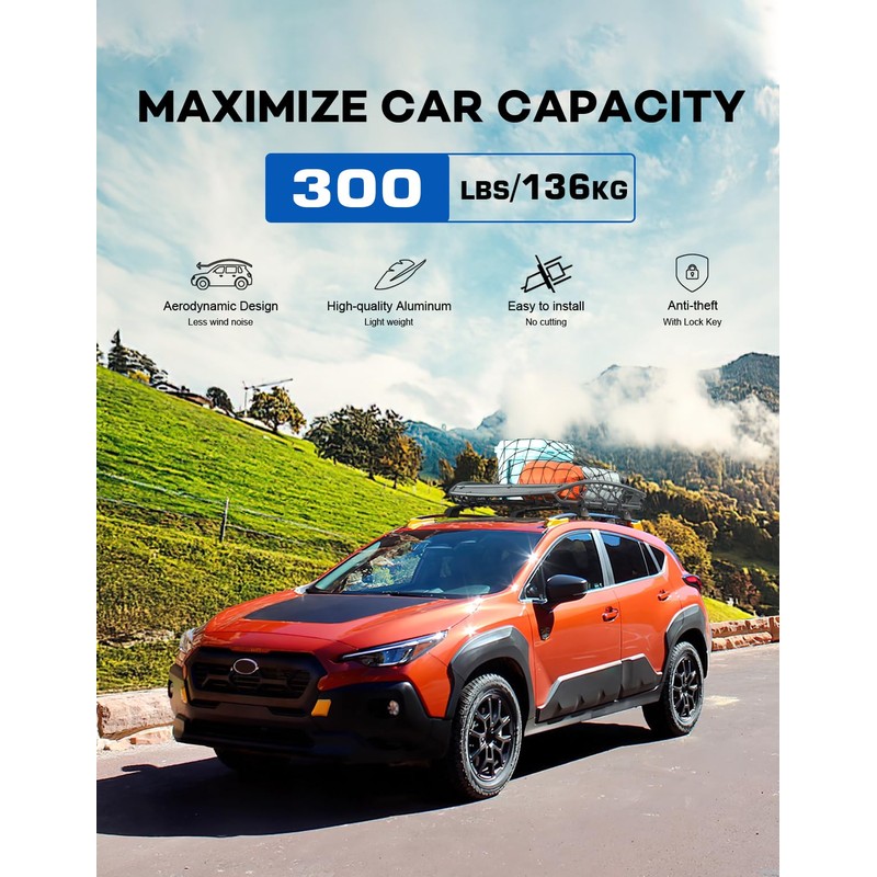 Roof Rack Cross Bars for Subaru Crosstrek Wilderness 2024-2026
