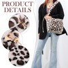 Jywmsc Women's Fluffy Leopard Print Plush Shoulder Bag Large Tote