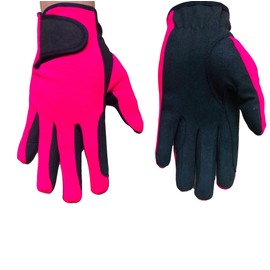 Youth Equestrian Gloves for Girls & Boys Children Gloves All Weather Outdoor Sports Gloves Horse Riding (12 - 14 Years, Pink)