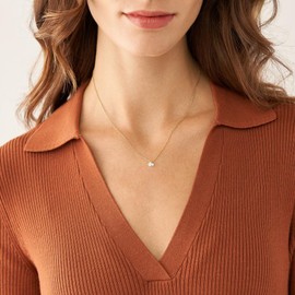 Fossil Women's Sadie 14K Gold Plated Brass Cluster Necklace, Color: Gold (Model: JA7132710)