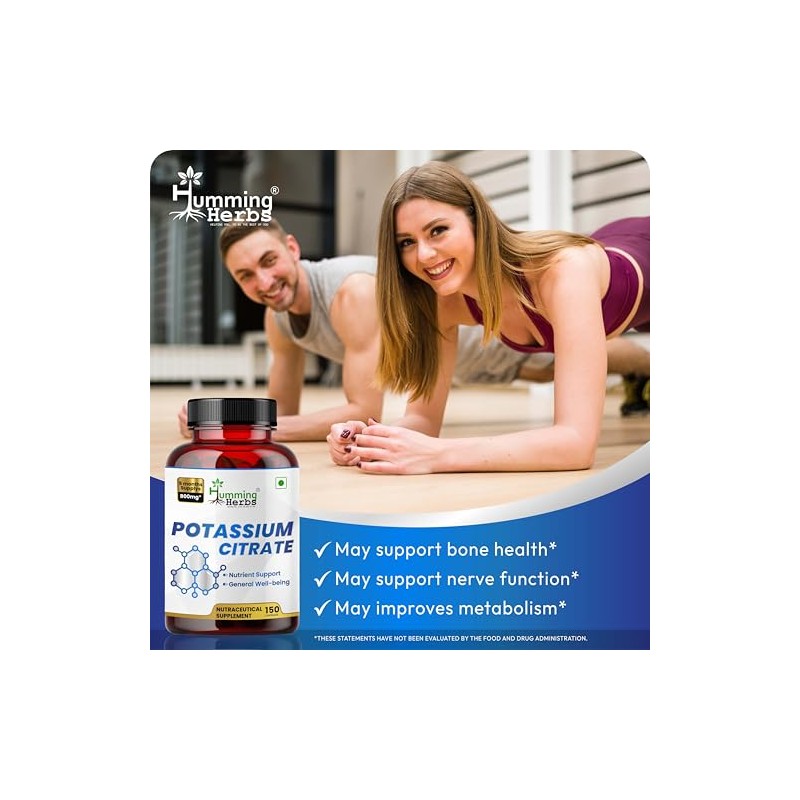 Humming Herbs Citrato de Potasio 800 mg – 150 Cápsulas