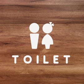 [nicotto] Room Sign, Door Sticker, Toilet, Seal, Rental, Simple, Pictogram Style, Unisex, Cut Letters, Cutting Sheet, 3.4 x 4.3 inches (8.6 x 11 cm), Indoor (White)