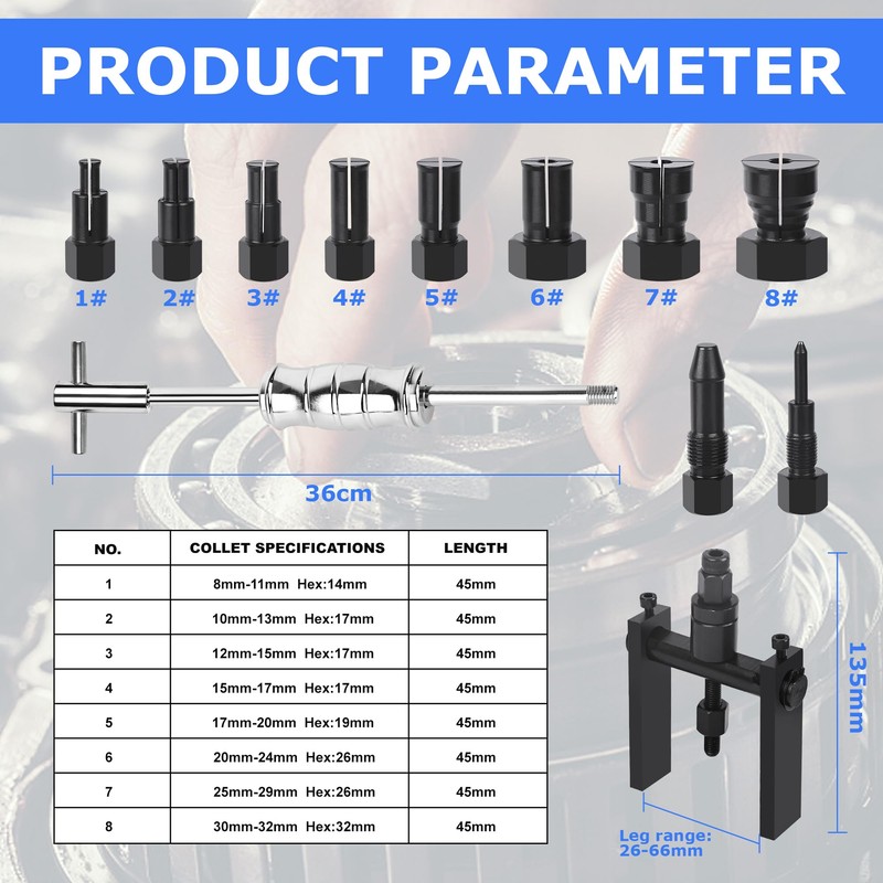 YZDKSMG 12 PCS Motorcycle Blind Hole Collet Bearing Puller Tool