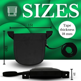 DOJA Barcelona Roller Shutter Belt Winder 18 cm Band Pack of 2 Black Roller Blind Belt Winder Roller Shutter Winder Hinged Blinds Belt Guide Roller Shutter Replacement Parts