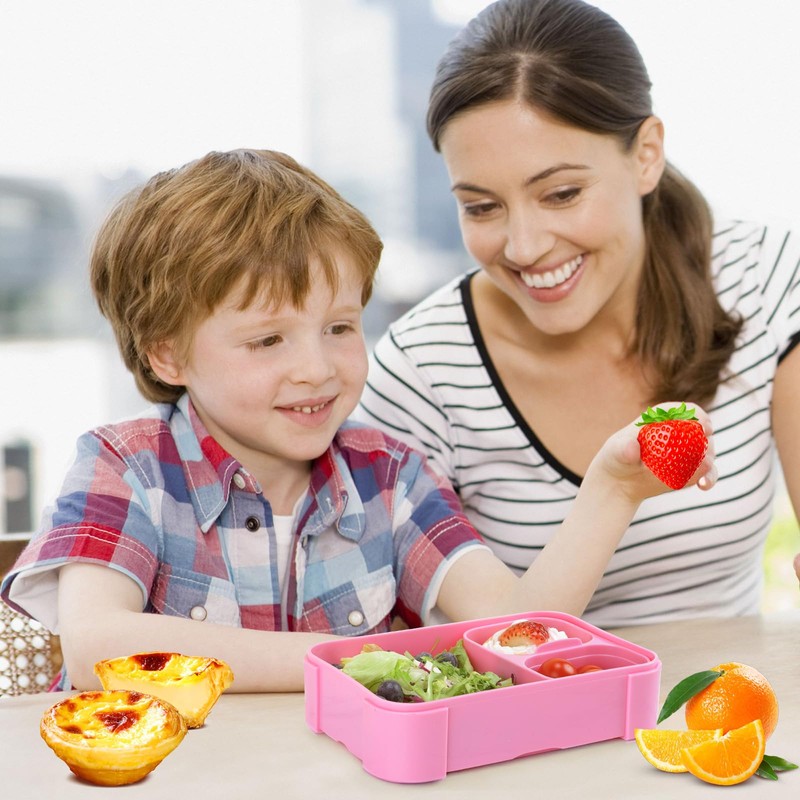 LEIKEEGO Lunch Box Kids,Leak-Proof Bento Lunch Box with Compartments for