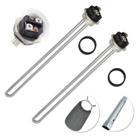 DROMIX Water Heater Elements, 2 PCs Pack 4500W/240V, the Pack Including Element Wrench and Element Quick Change Tool, Fits Most Models of Dual Element Eletrical Water Heaters