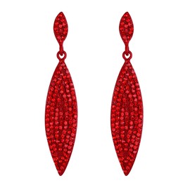 EVER FAITH Women's Rhinestone Crystal Ear Jewelry, 2 Laef Art Deco Pierced Chandelier Dangle Earrings for Prom Red Red-Tone