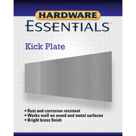 Hardware Essentials 852745 Aluminum Non-Magnetic, Screw-In, Door Kick Plate 8" x 34" Satin Nickel Finish