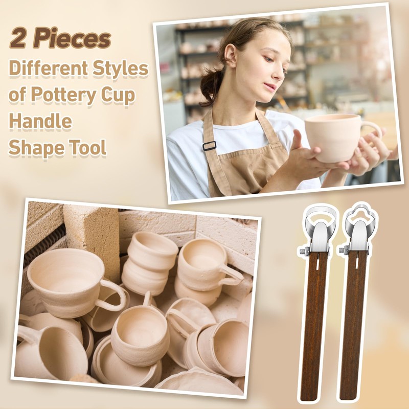 Therwen 2 Pcs Sculpture Scraper Pottery Carving Tool Pottery Cup