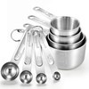 YC Kitchen 8Pcs Measuring Cups and Spoons Set Stainless Steel