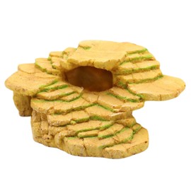 Reptile Hide Cave Hideout – Solid Decorative Resin for Aquariums & Terrariums – Realistic Step Ledge & Natural Rock Design – Perfect for Reptiles, Amphibians, Fish – Enhances Habitat Look