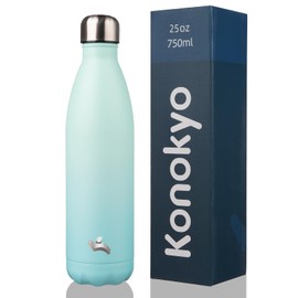 Konokyo Insulated Water Bottles,25 oz Double Wall Stainless Steel Vacumm Metal Flask for Sports Travel,Mint