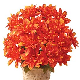 Collections Etc. Artificial Chrysanthemums, Low-Maintenance Colorful Artificial Flower Bouquets, Set of 3