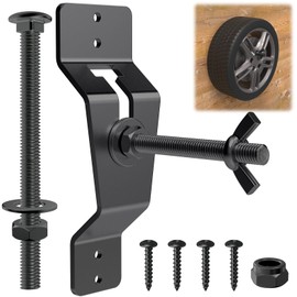 Wall Mount Spare Tire Carrier for Trailer,Spare Tire Carrier Bracket for Enclosed Trailer,Wheel Bracket Trailer Spare Tire Mount,Fits Most Tire(Black)