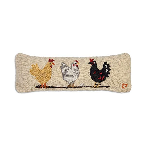 Chandler 4 Corners Artist-Designed Three Hens Hand-Hooked Wool Decorative Throw