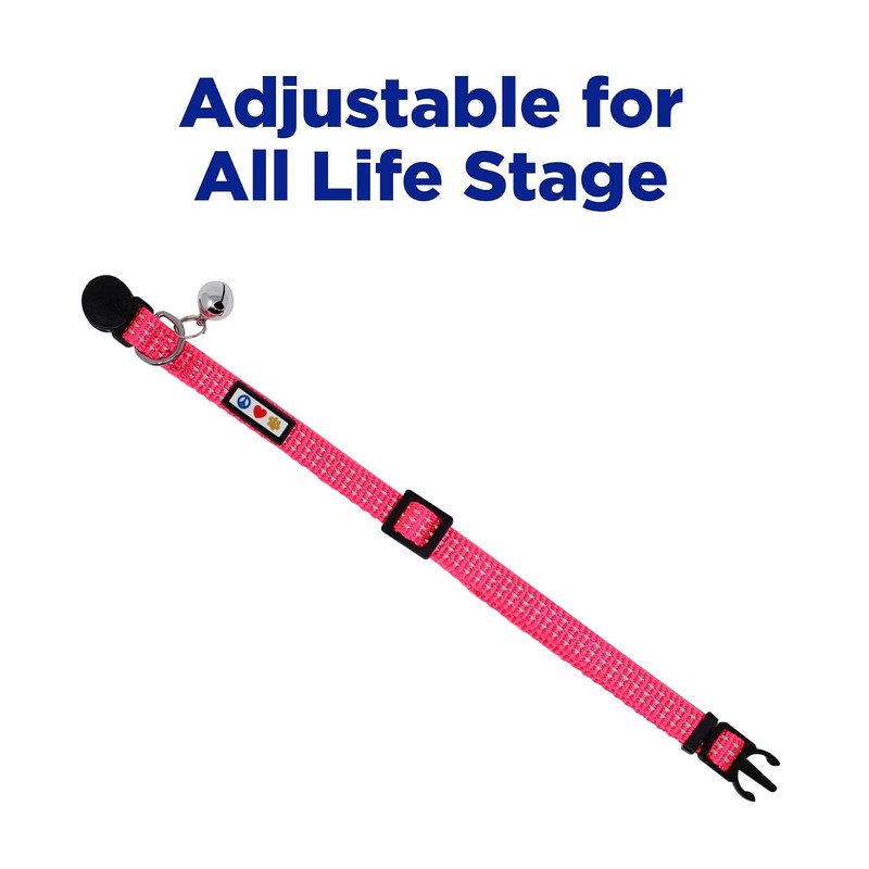 Pawtitas Reflective Cat Collar with Safety Buckle and Removable Bell