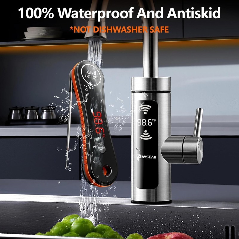 0.3s Instant Read Meat Thermometer IP67 Waterproof | Paysean Accurate