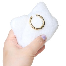 K Company Hanamaru Ghost (H8.4 x W10 x D5 cm) Mini Face Pouch with Carabiner, Opening Mouth (H8.4 x W10 x D5 cm)