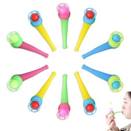 WYTTBD 10pcs Blow Ball Pipe Game Floating Ball Toys for Kids