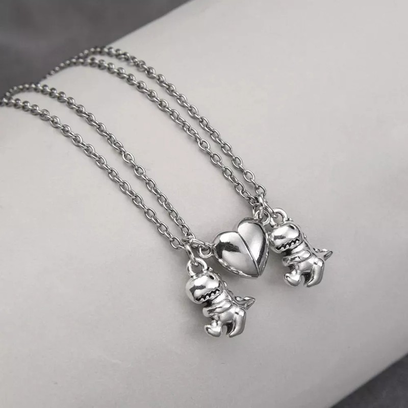 Deluxe 2x Collares Dinosaurios Iman Pareja Colgante Hombres Mujeres