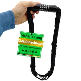 Widder Secure Chain Lock with Combination Code - 110 cm Long Bicycle Lock - Combination Lock
