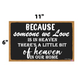 SEIFUD Inspire Boards 11 X 6 Inch Wood Sign Because Someone We Love is in Heaven There's a Little Bit of Heaven in Our Home, Quote Sayings Home Wall Decor Wooden Signs Rustic Farmhouse Hanging Wall