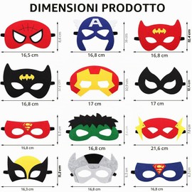Sunshine Smile Maschere Feltro per Bambini, Animali e Feste di Cuccioli, Maschere per Cosplay (Uomo Ragno)