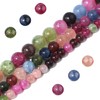 Filluck Natural Stone Beads 8mm Tourmaline Polished Round Smooth Gemstone