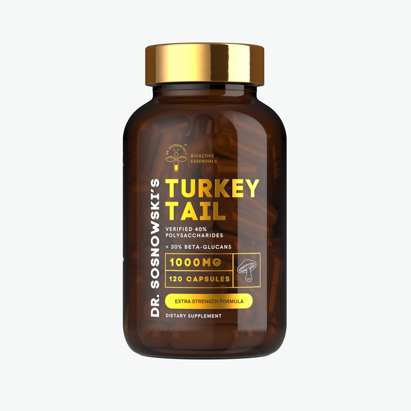 Dr Sosnowski's BioActive Turkey Tail Mushroom Capsules | Potent 1000mg
