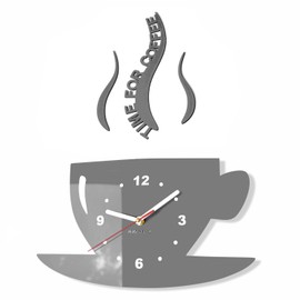 Modern Kitchen Wall Clock, Cup
