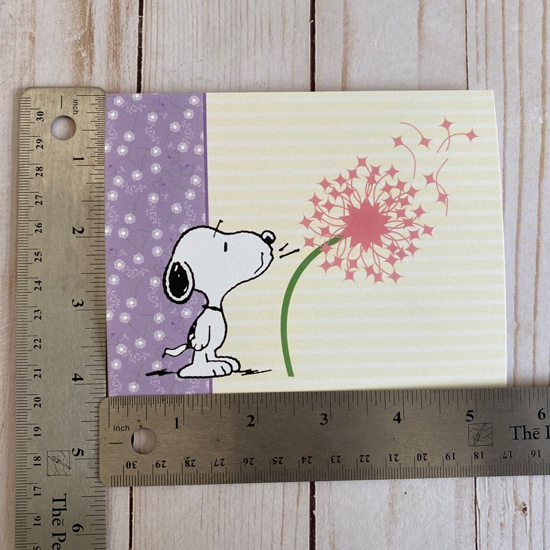 Current Snoopy Note Card Blowing Dandelion Make A Wish Peanuts
