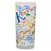 Catstudio Drinking Glass, Kentucky Frosted Glass Cup for Kitchen, Bar