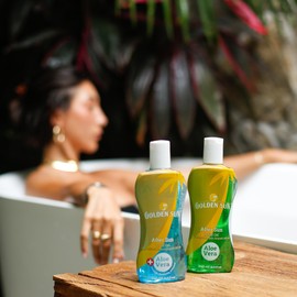 Golden Sun - After Sun Gel Aloe 240 ml. Gel calmante After Sun para después de la exposición solar. Enriquecido con árnica, Aloe Vera y aceites esenciales de manzanilla y lavanda para hidratar la piel