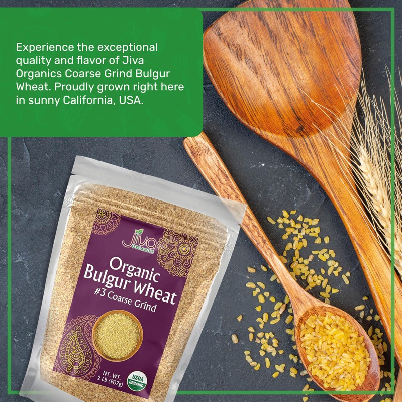Organic Bulgur Wheat Coarse #3 2 LB - Non-GMO, Grown
