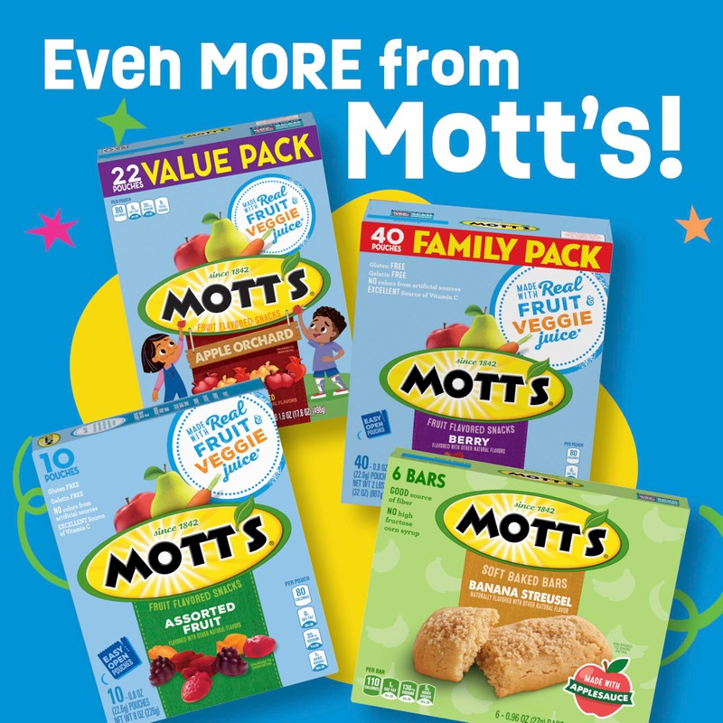 Mott's Fruit Flavored Snacks, Berry and Assorted Fruit, Gluten Free