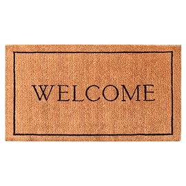 Calloway Mills AZ104813672 Welcome Border, 100% Coir Doormat, 3' x 6' x 1.50", Natural/Black