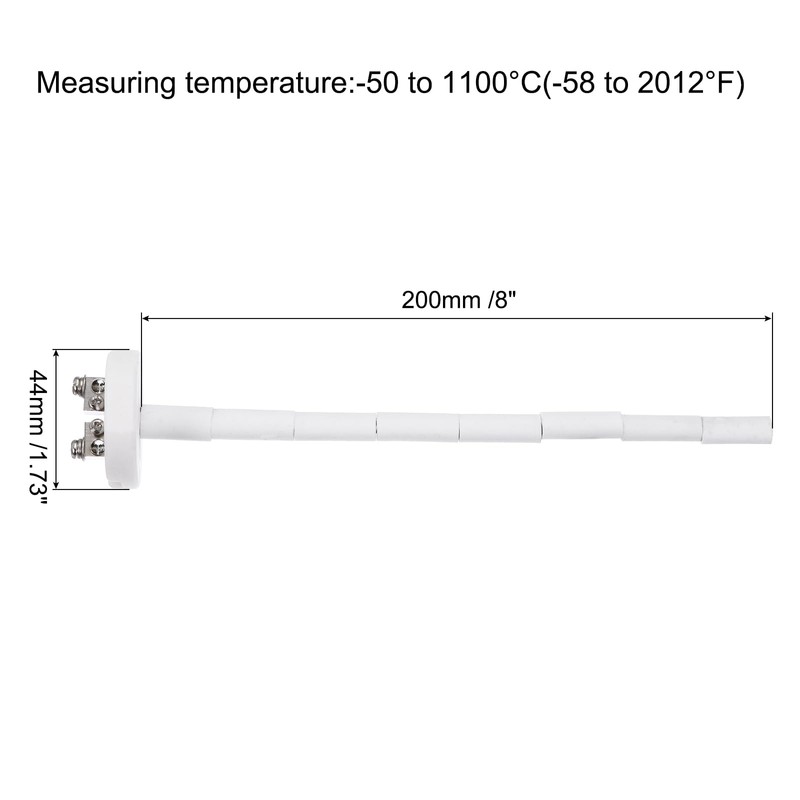 MECCANIXITY 2Pcs 8" K Type Ceramic Kiln Furnace Probe Thermocouple
