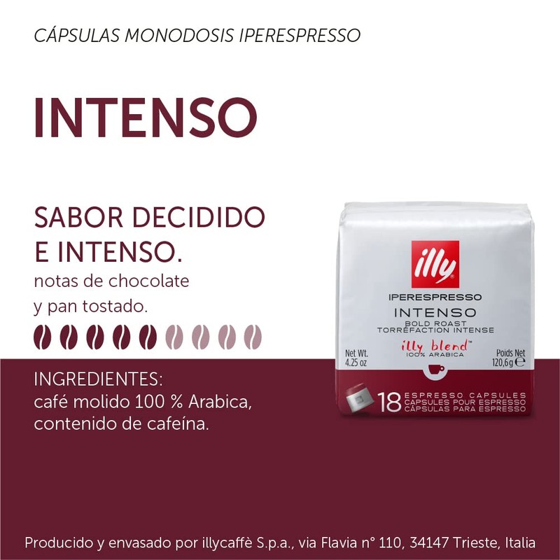 illy Coffee, Intenso iperEspresso Capsule, Dark Roast Espresso Pods, Compatible