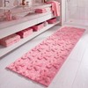 Tinideya Pink Bow Runner Rug 2'x5', Rug for Bath Dorm