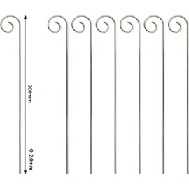 20 Pcs Silver 20cm Plant Label Hooks - Garden Markers Stake Holder Hanger Sign - Rustproof Deformed Hooks Hanging Rods for Flower Planter Pots, Planters and Container Accessories