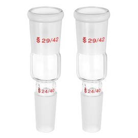 PATIKIL Glass Reducing Connecting Adapter, 2 Pcs from 29/42 Outer to 24/40 Inner Joint Connecting Adapter Distillation Parts for Lab Use Equipment Supply, Style 4