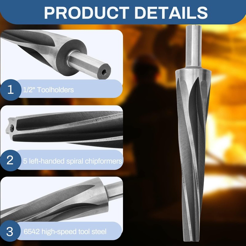 7 Degree Ball Joint Tapered Reamer,6542 High-Speed Tool Steel Tapered