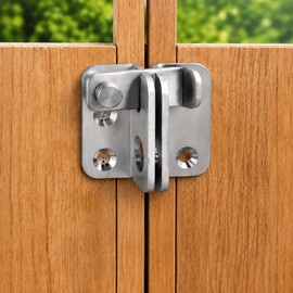 Stainless Steel Flip Latch with Slide Bolt – Lockable Door & Gate Latch for Cabinets, Pet Cages, Barns, Garages and Windows