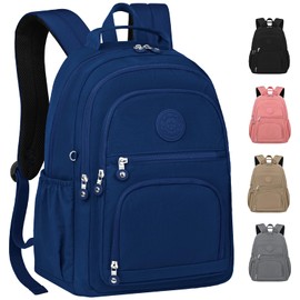 KTUEOV School Backpack Teenager Girls & Boys Backpack Waterproof with 16 Inch Laptop Compartment Casual School Bag Men for School, Work and Travel 25L School Bag Many Compartments Made of Nylon, blue