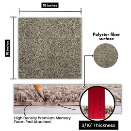 Smart Squares Easy Street Premium Made in The USA Carpet Tiles 18x18 Inch, Soft Padded, Seamless Appearance, Peel and Stick for Easy DIY Installation (10 Tiles - 22.5 Sq Ft, 909 Lava)